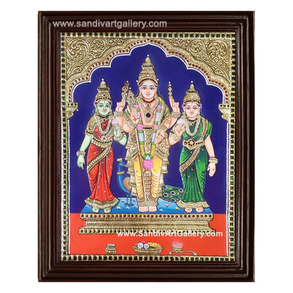 Subramanya Swamy Valli Devasena Tanjore Painting
