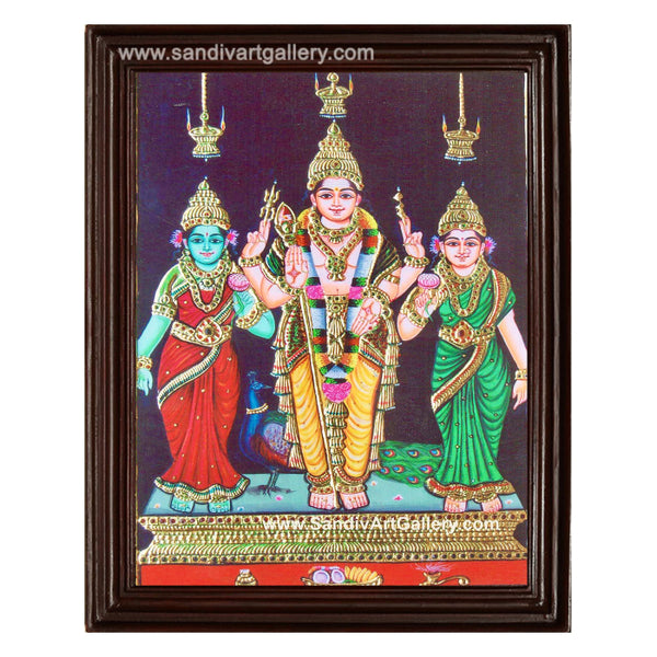 Murugan Valli Deivanai Tanjore Painting 3