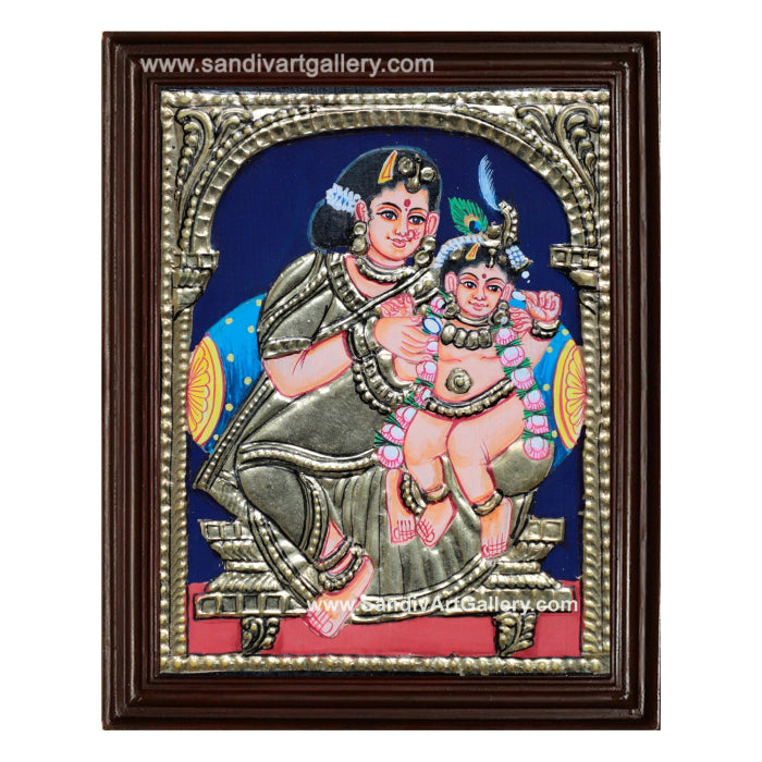 Traditional Yasotha Krishna Tanjore Painting 1