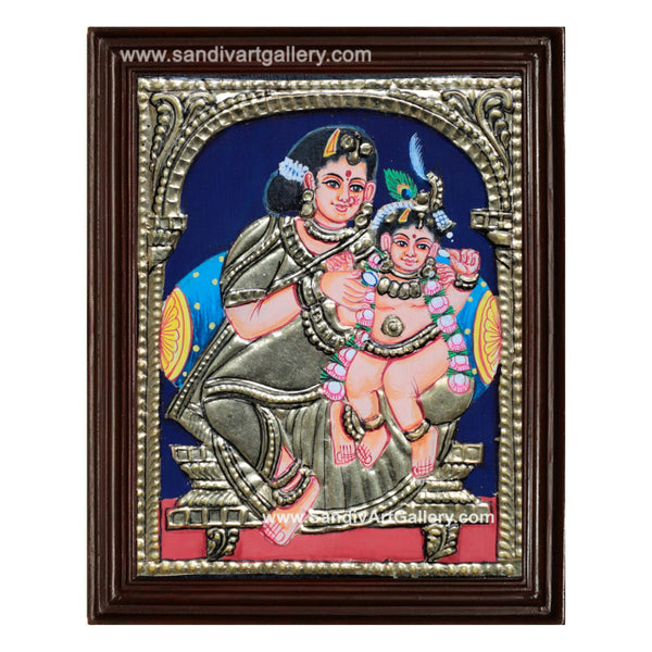 Traditional Yasotha Krishna Tanjore Painting 1