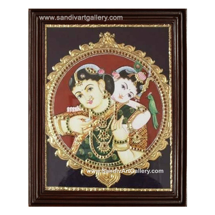 Yasodha Krishna Tanjore Painting 4