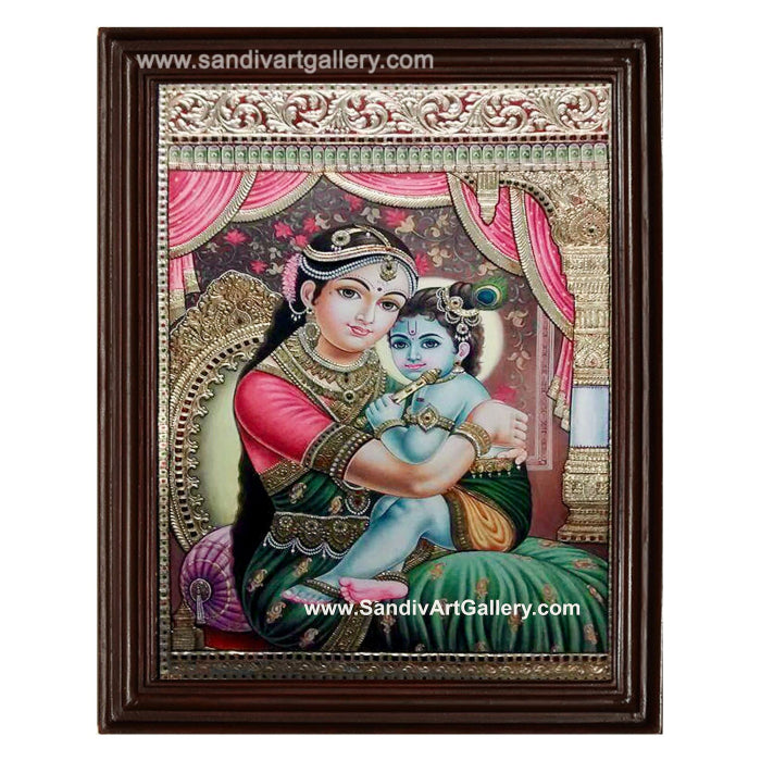 Yasodha Krishna Tanjore Painting 6
