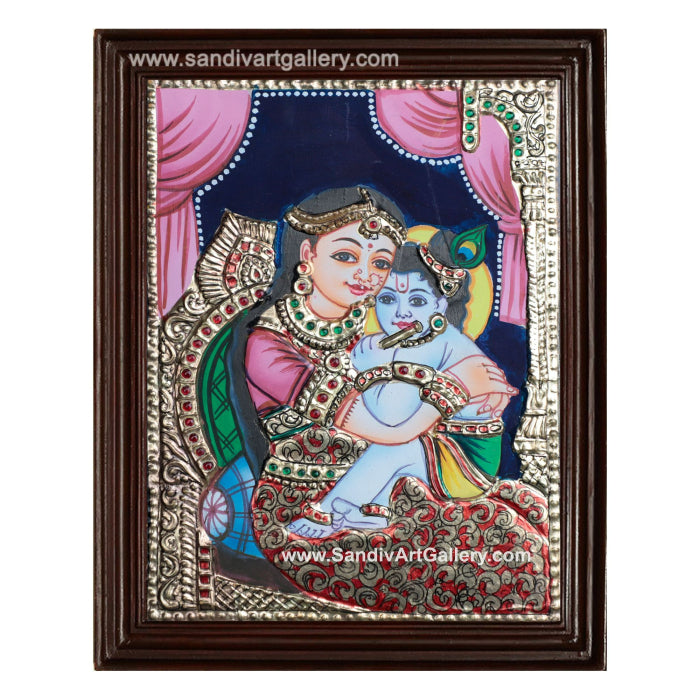 Yasodha Krishna Tanjore Painting 7