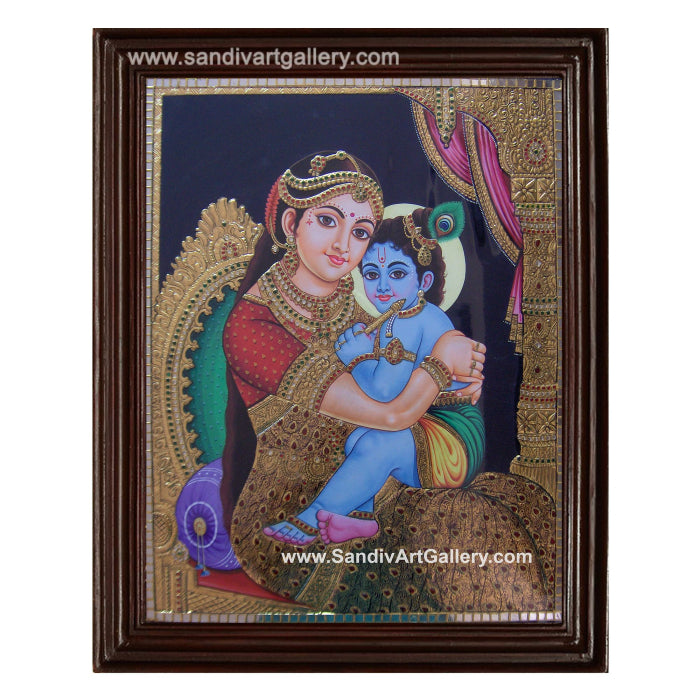 Traditional Yasodha Krishna Tanjore Painting 2