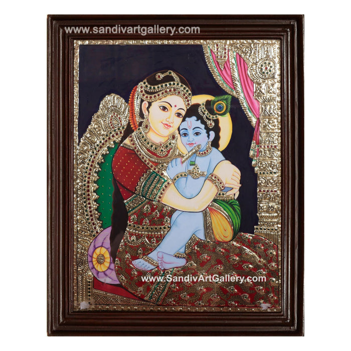 Traditional Yasotha Krishna Tanjore Painting