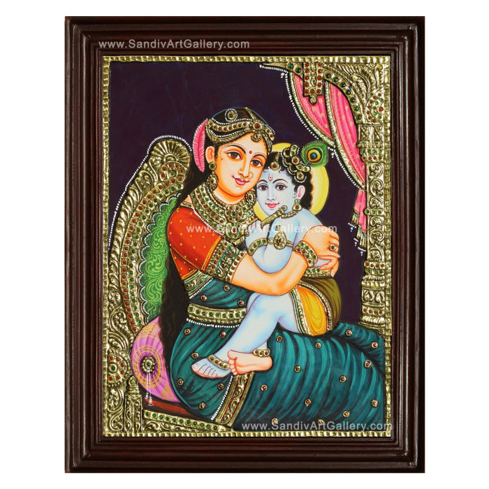 Yashodha Krishna Tanjore Painting 8