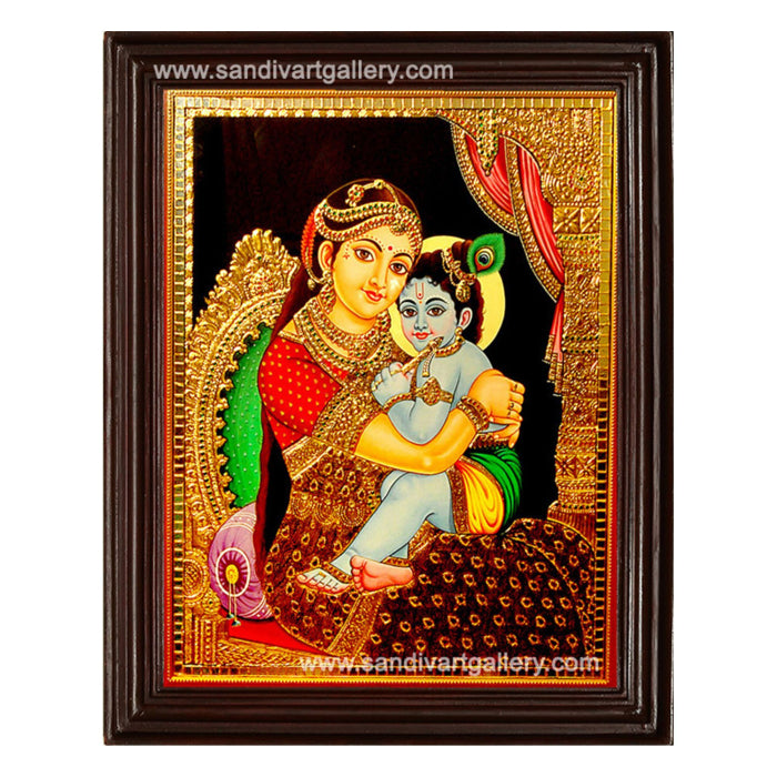 Yashodha Krishna Tanjore Painting 9