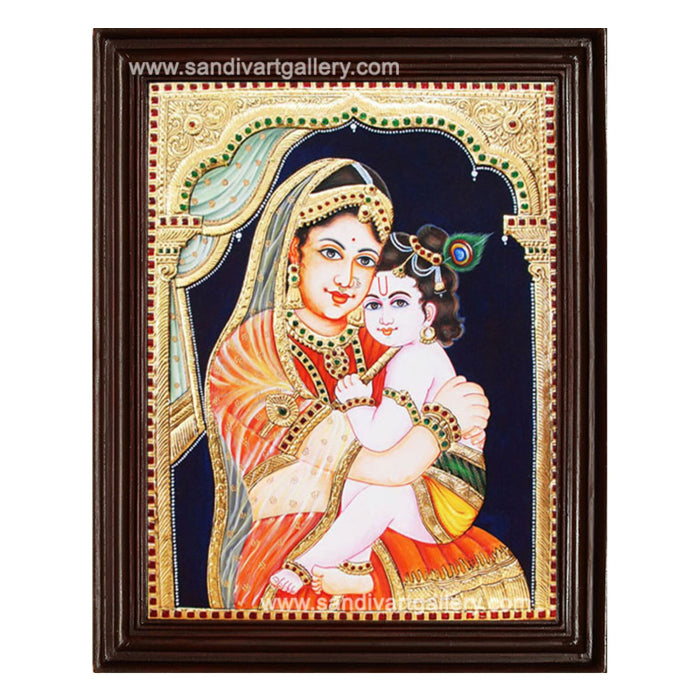 Yasodha Krishna Tanjore Painting 10